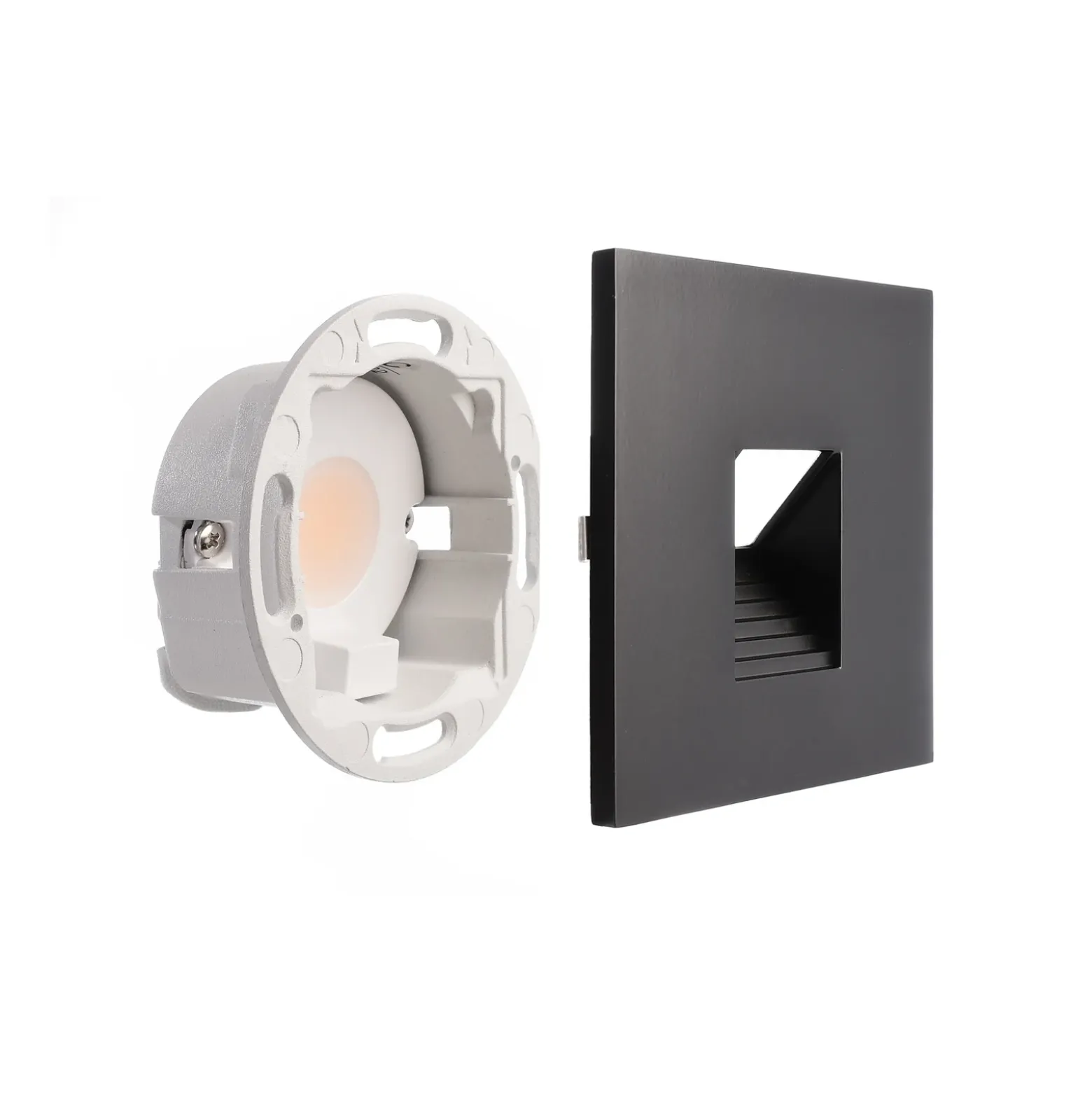 Upotettava LED-seinävalaisin SET Alwaid musta 8 x 8 cm taso 2,700K