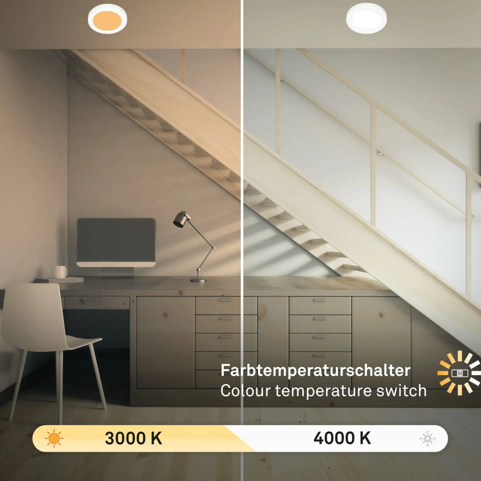 Upotettava LED-valaisin 7609 3,000K/4,000K Ø 14 cm