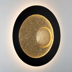 Urano LED-seinävalaisin, ruskeanmusta/kultainen, Ø 120 cm, rautainen