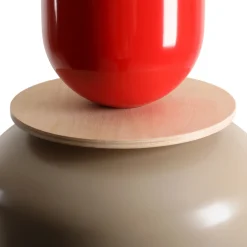 Uto-riippuvalaisin, beige/punainen, Ø 30 cm, metalli