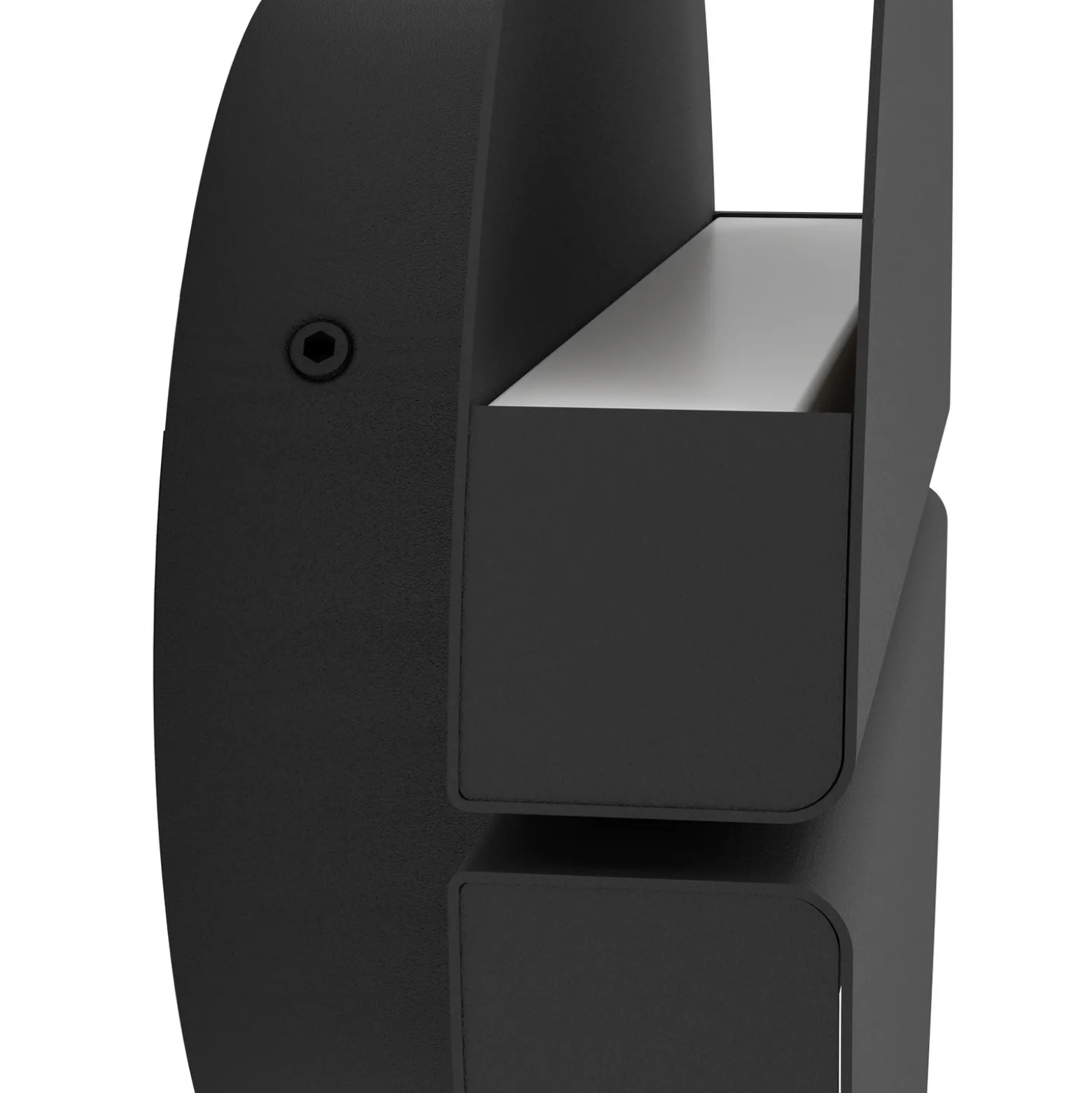 Vascella-LED-ulkoseinälamppu, musta, halkaisija 18 cm, metallia