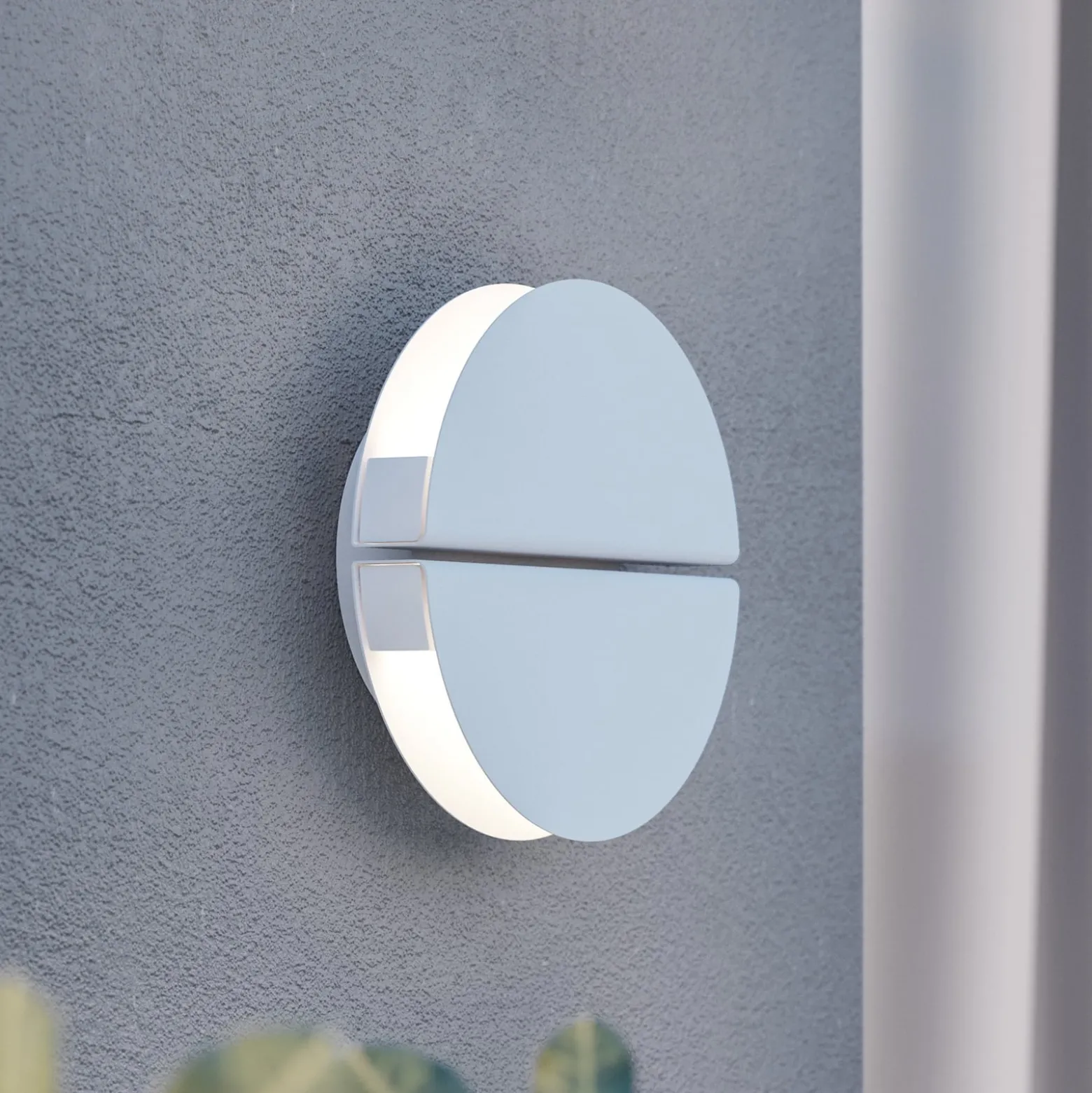 Vascella-LED-ulkoseinälamppu, valkoinen, halkaisija 18 cm, metalli