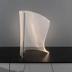 Velos II LED-pöytävalaisin, kromi, himmennin, metalli, muovi