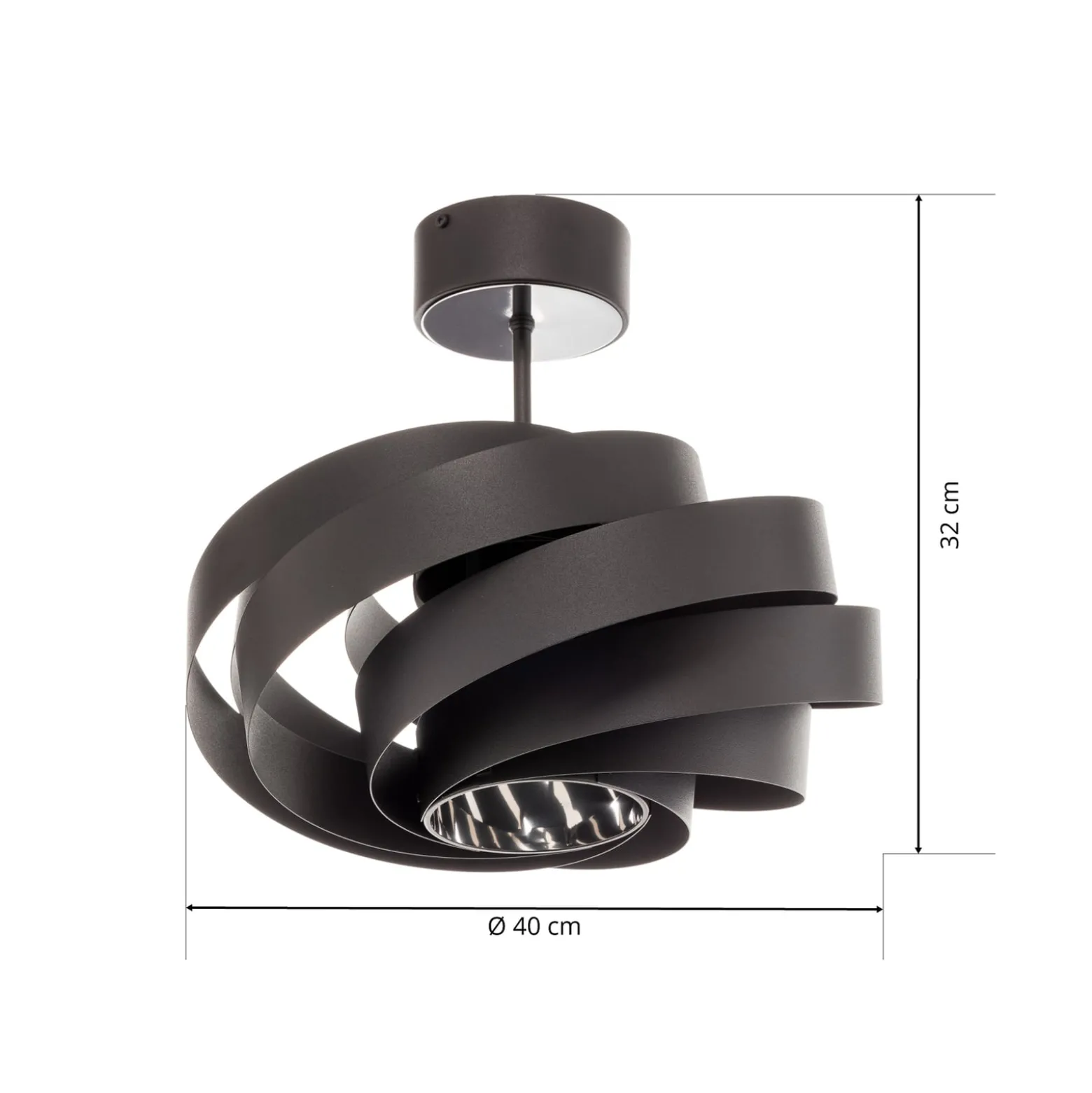 Vento kattovalaisin, musta, Ø 40 cm, metalli, E27