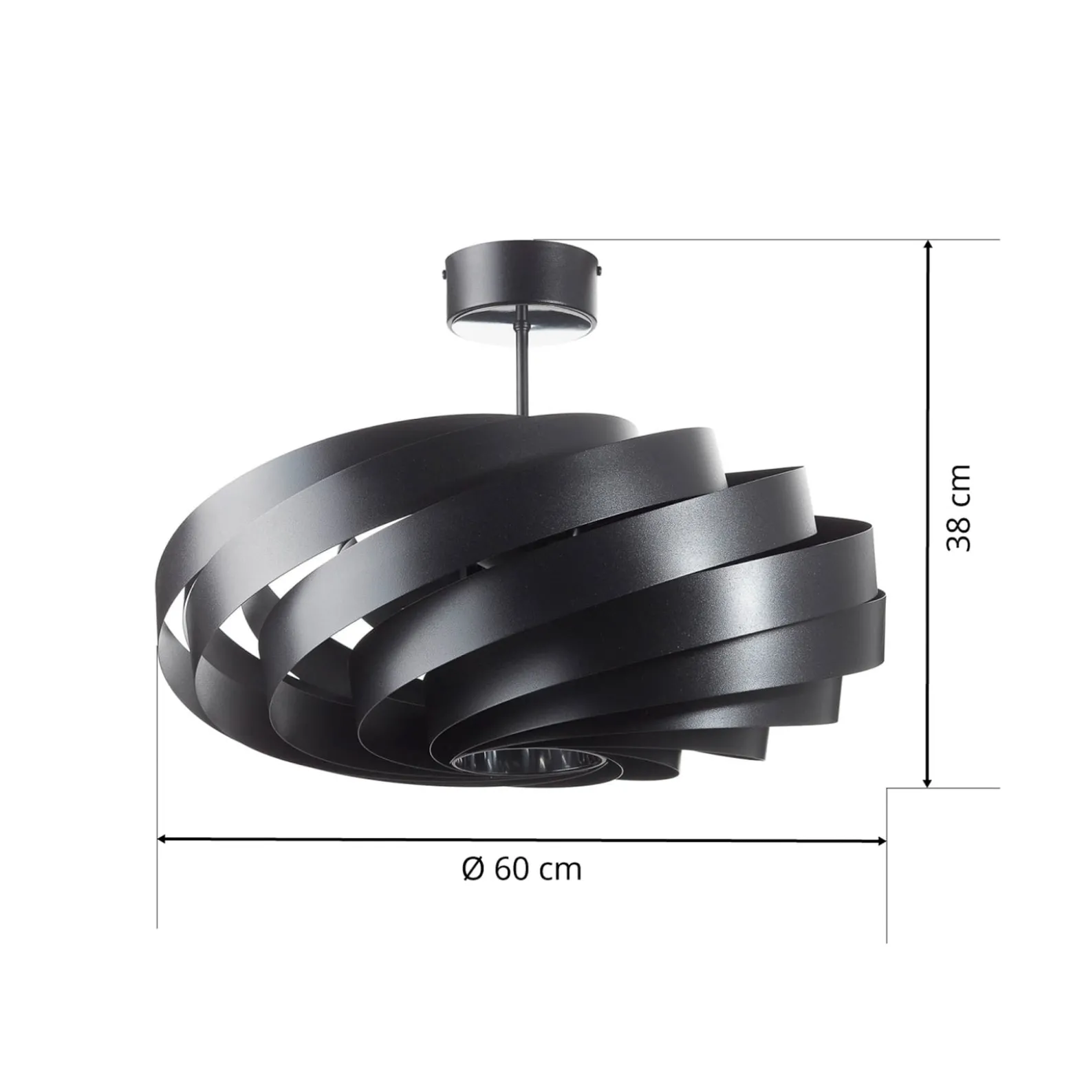 Vento kattovalaisin, musta, Ø 60 cm, metalli, E27