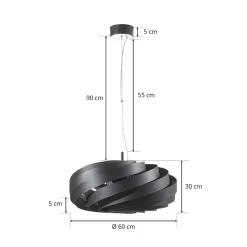 Vento riippuvalaisin, musta, Ø 60 cm, metalli, E27