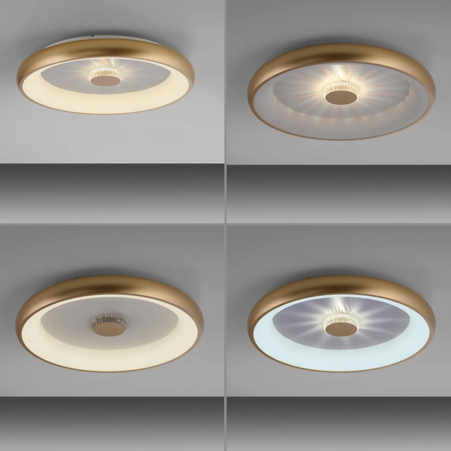 Vertigo LED-kattovalaisin, CCT, Ø 61,5 cm, messinki