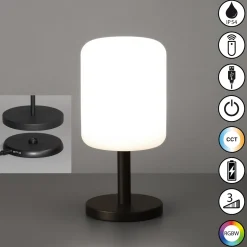 Volterra Pro LED ladattava pöytävalaisin, IP54, RGBW, kaukosäädin