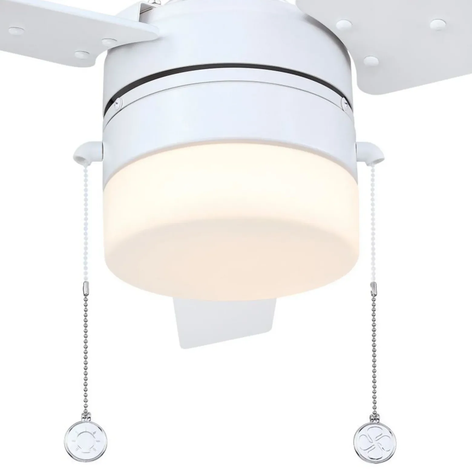 Westinghouse-kattotuuletin valolla 7316640, valkoinen/koivu, IP44