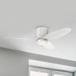 Westinghouse LED-kattotuuletin Carla, hiljainen, 117 cm, valkoinen