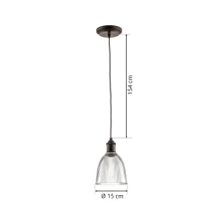 Westinghouse-riippuvalaisin 6338540, kirkas/pronssi, lasi, E27