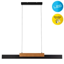 Wiebke LED-riippuvalaisin, musta puinen yksityiskohta 120,5 cm