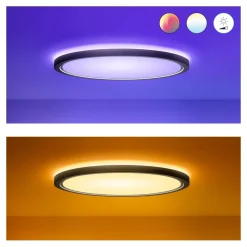 WiZ SuperSlim LED-kattovalaisin RGBW Ø54cm musta