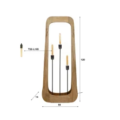 Woodframe lattiavalaisin, 3-valo, mangopuu, luonnonvalkoinen