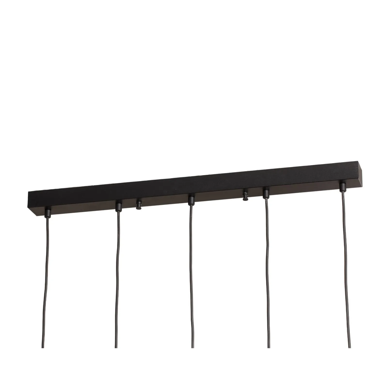 Yildo-riippuvalaisin, musta/kultainen, 5-lamppuinen. Pituus 111 cm