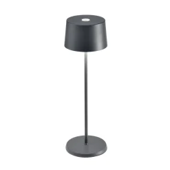 Zafferano Olivia 3K ladattava pöytävalaisin IP65 harmaa