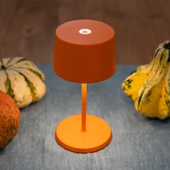 Zafferano Olivia mini 3K ladattava pöytävalaisin oranssi