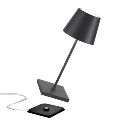 Zafferano Poldina mini akkukäyttöinen pöytälamppu IP65 harmaa