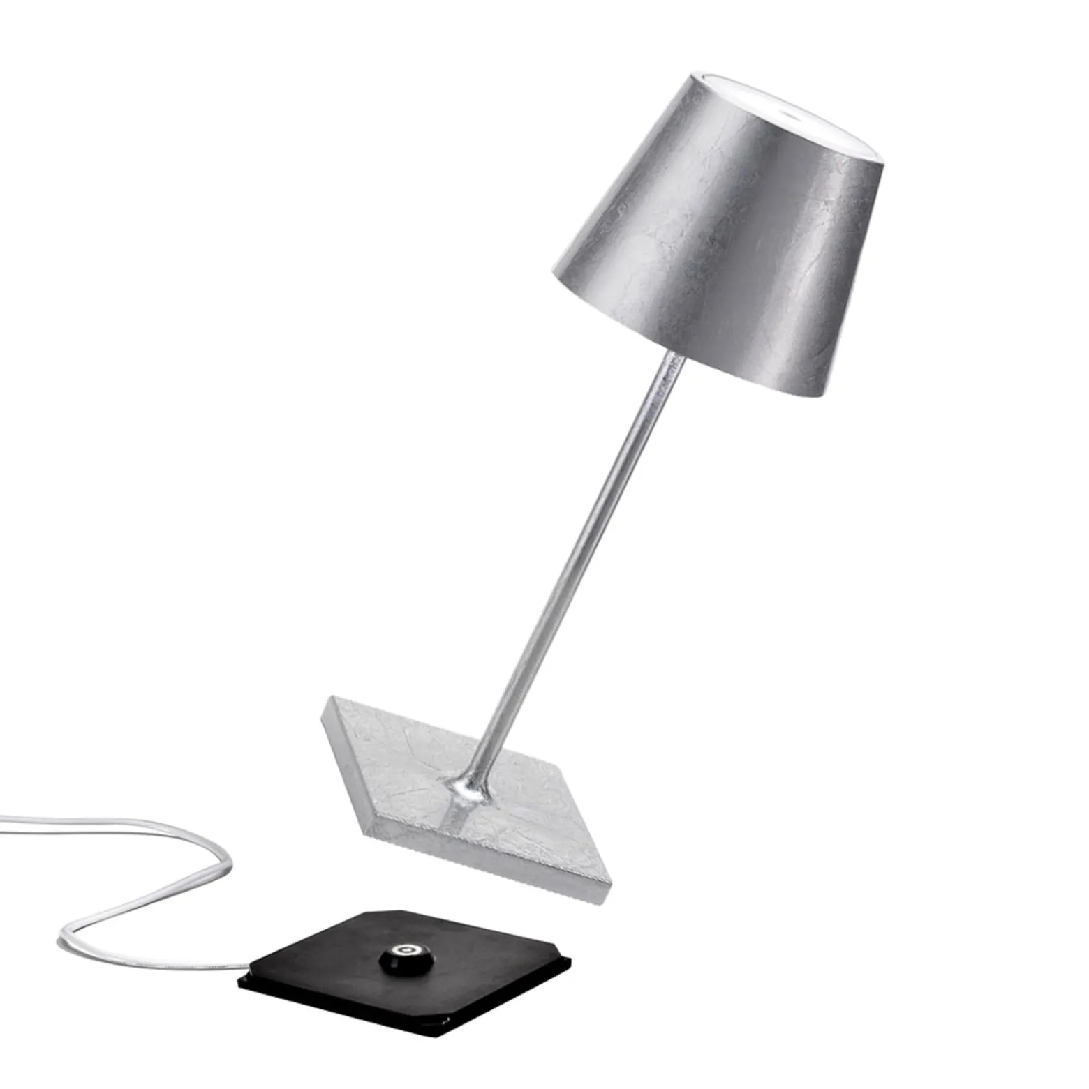 Zafferano Poldina mini akkulamppu, sisäpuoli hopea