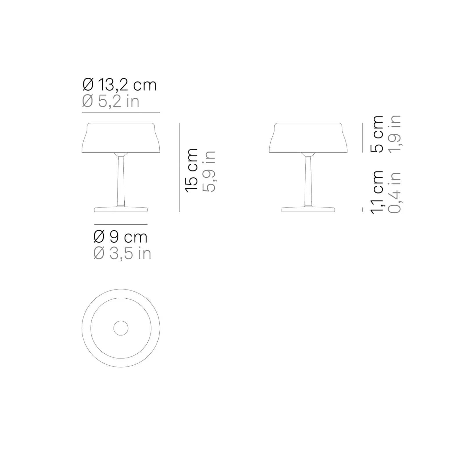 Zafferano Sister Light mini akkukäyttöinen pöytälamppu, vihreä