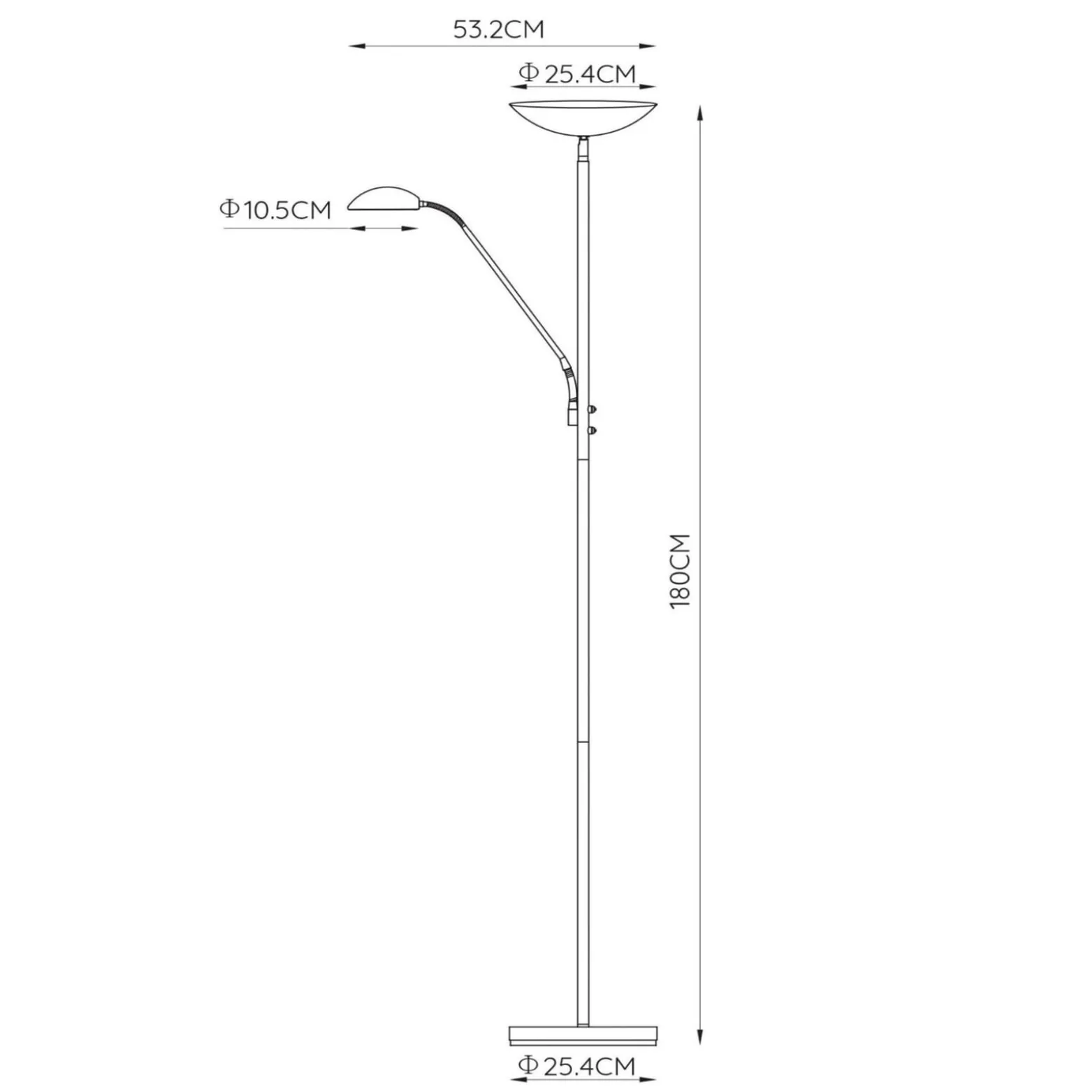 Zenith LED-kattopesuvalaisin LED-lukulampulla, musta